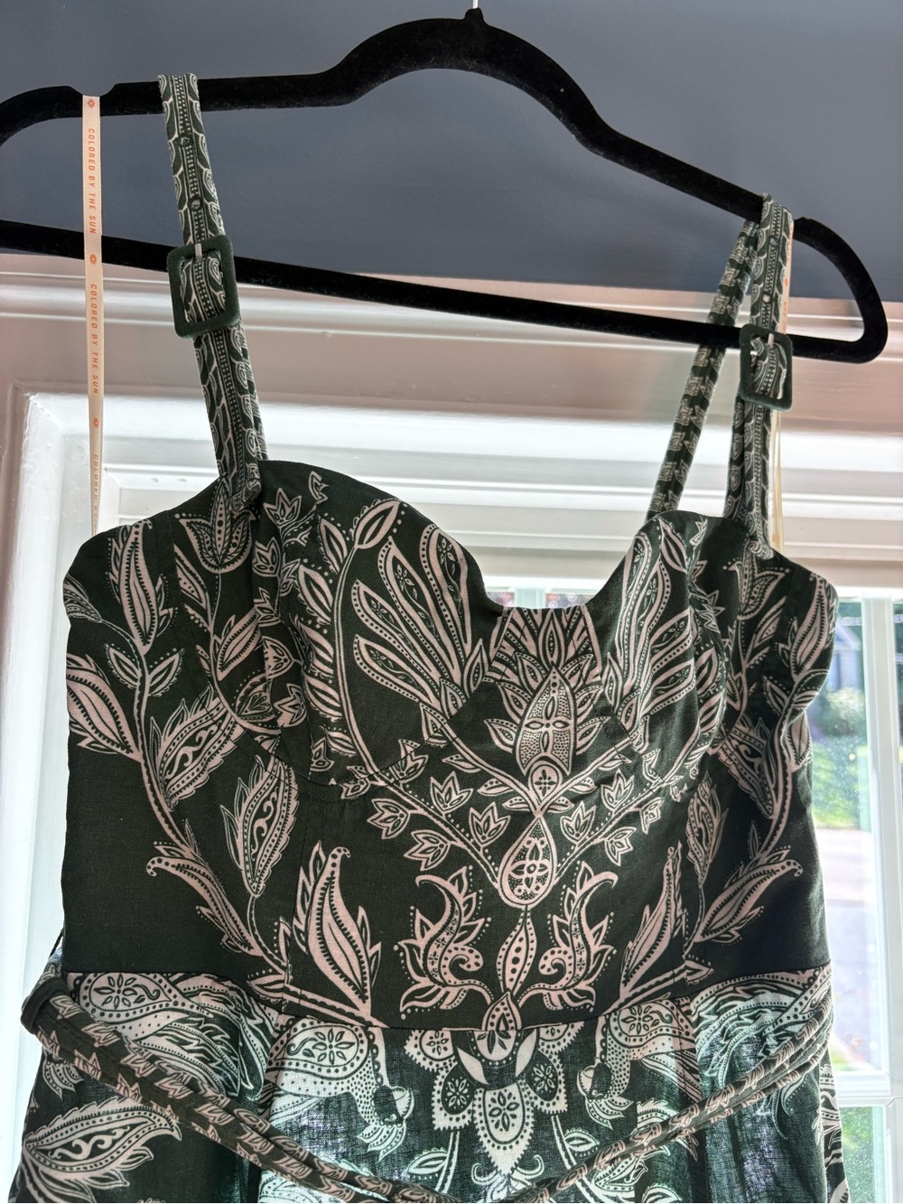 Farm Rio Dark Green Miranda Buckles Maxi Dress, Small - Picture 2 of 12